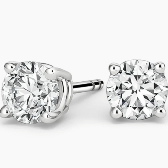 New Genuine Natural Diamond Stud Earrings Many Sizes .5 .75 1 2 3 4 carat Choose - Picture 2 of 6